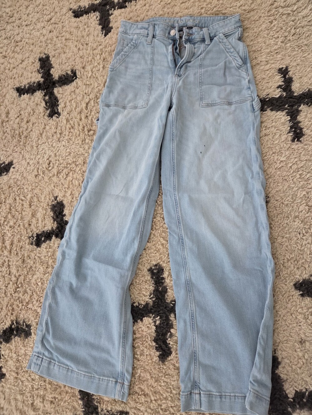 American Eagle Light Blue Women's Wide-Leg Jeans